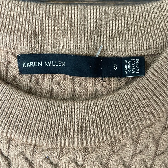 Karen Millen Neutral Long Sleeve Knit Wool Midi Dress Size S - Picture 4 of 6